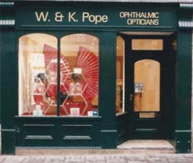 W & K Pope Opticians Sheerness shopfront